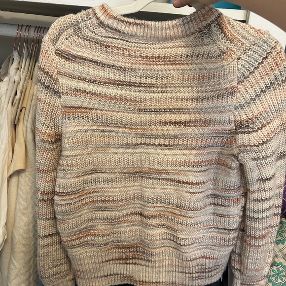 MADEWELL Knit Sweater w Tan/Beige Stripes - Picture 2 of 3